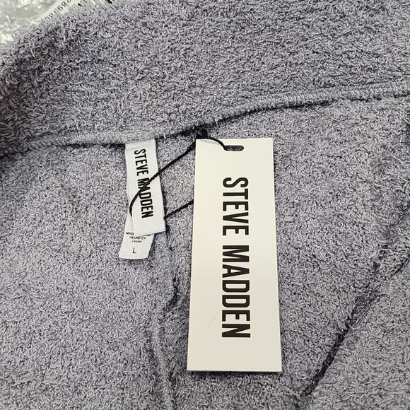 Steve Madden Pajama Pants Wide Leg Chenille Sleep Pants Large Lilac Gray - Picture 4 of 9